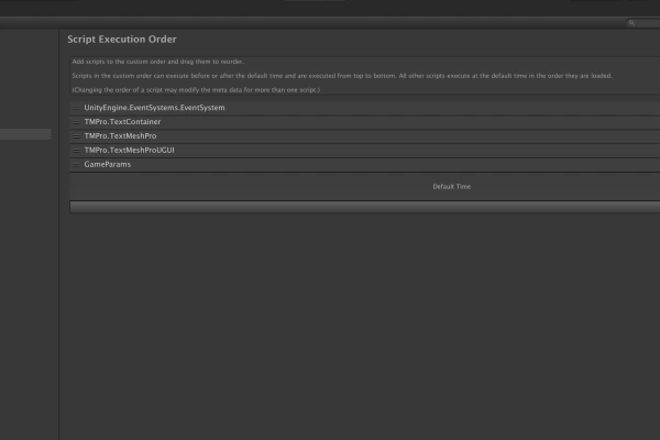 Ordre d'exécution des scripts au chargement avec Unity 2019