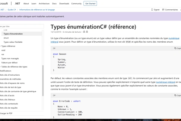 Comment utiliser les énumérations en C# (c sharp) ?