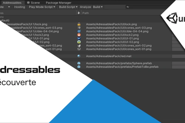 Découvrir Adressables de Unity
